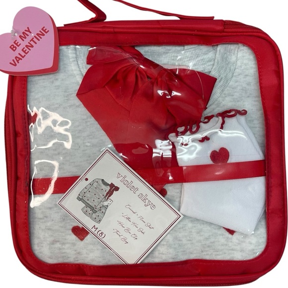 Violet Skye Girls’ Matching PJ Pajama Set Gray Red - Picture 4 of 5